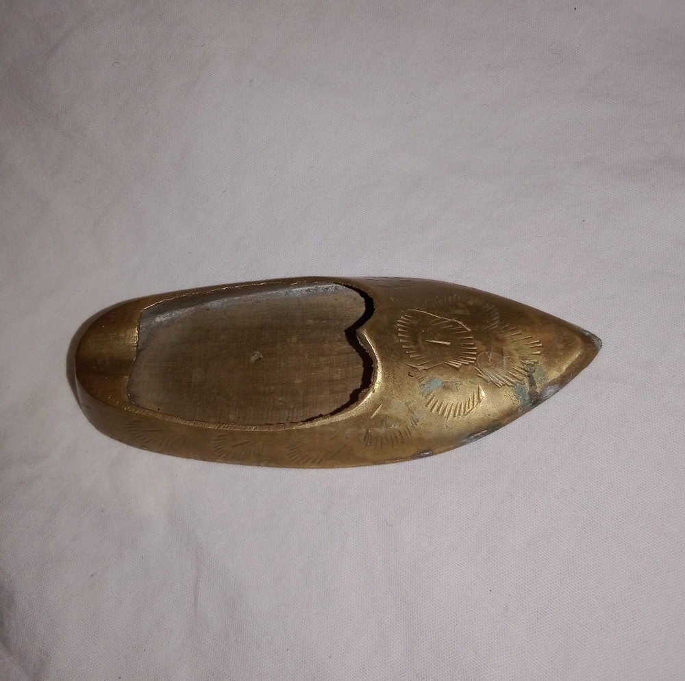 Vintage Brass Genie Slipper Ashtray Made in India